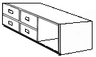 Nittany 4 Drawer Under Bed Unit w/Open Compartment, Extra Heavy Duty, 81"W