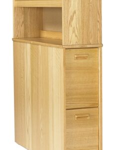 Nittany Reversible Bedside Storage Unit w/2 Pullout Drawers & Attached Bookshelf Carrel