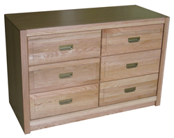 Woodcrest Dresser, 6 Drawers, 3 Side by Side