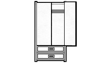 Woodcrest Double Door Wardrobe w/ Clothes Rod and Drawer Various Options Available - Image 2