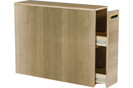 Woodcrest Reversible Bedside Storage Unit w/Pullout Drawer & 2 Interior Shelves