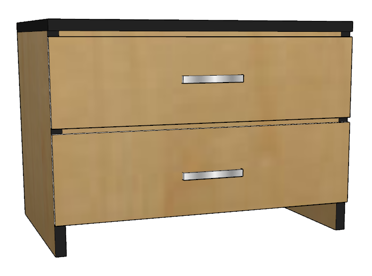 Contempo 2 Equal Drawer Chest