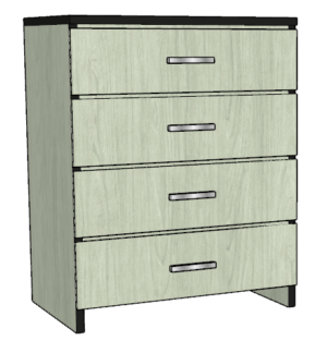 Contempo 4 Equal Drawer Chest