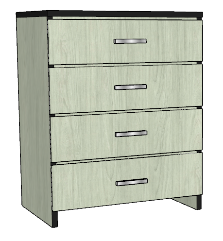 Contempo 4 Equal Drawer Chest
