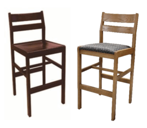 Adam Stool w/Wood or Upholstered Seat & Back, Various Heights