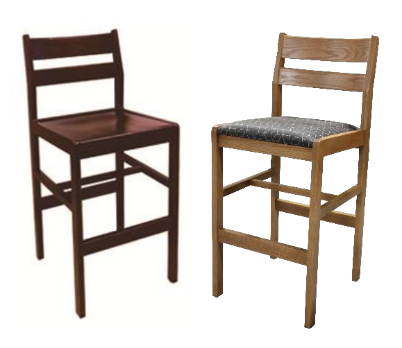 Adam Stool w/Wood or Upholstered Seat & Back, Various Heights