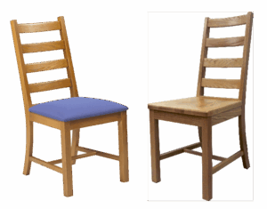 Ladder Chair w/Wood or Upholstered Seat & Wood Back