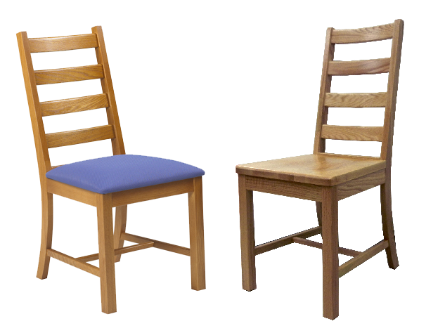 Ladder Chair w/Wood or Upholstered Seat & Wood Back