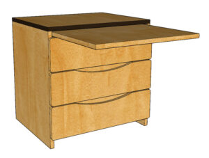 Aero Alternative Workspace: 3 Equal Drawer Storage Unit/Workspace w/Pull-Out Work Surface - Multiple Sizes