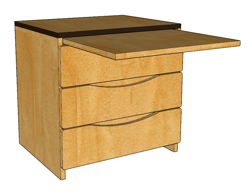 Aero Alternative Workspace: 3 Equal Drawer Storage Unit/Workspace w/Pull-Out Work Surface - Multiple Sizes