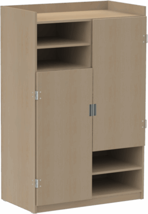 Aero 2 Compartment Wardrobe w/4 Storage Shelves