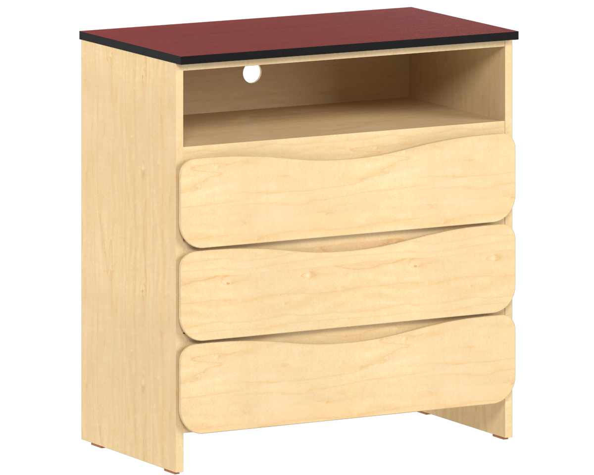 Aero 3 Drawer Chest w/Top Storage Shelf