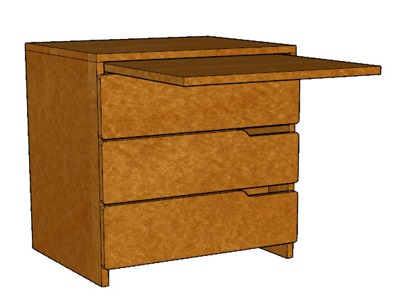 Apollo Alternative Workspace: 3 Equal Drawer Storage Unit/Workspace w/Pull-Out Work Surface - Multiple Sizes