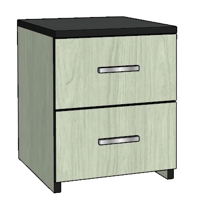 Contempo Pedestal/Nightstand with Two (2) Equal Drawers