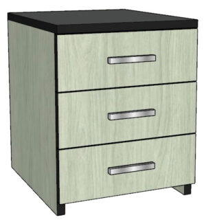 Contempo Pedestal/Nightstand with Three (3) Equal Drawers