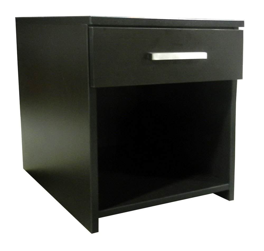 Contempo Pedestal/Nightstand with Top Drawer and Open Compartment.
