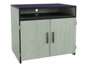 Contempo Media Stand w/2 Doors, Shelf Behind Doors & Top Shelf