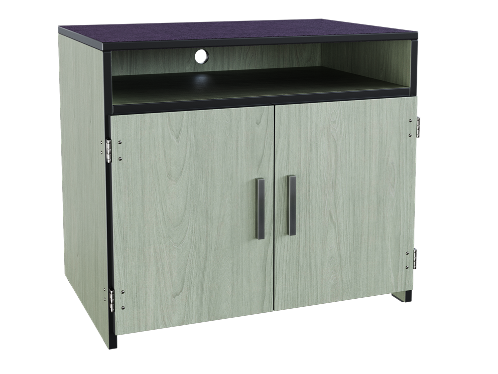 Contempo Media Stand w/2 Doors, Shelf Behind Doors & Top Shelf