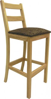 Ladderback Stool w/Wood & Upholstered Seat, Various Heights - Image 2