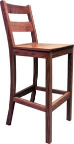 Ladderback Stool w/Wood & Upholstered Seat, Various Heights - Image 3