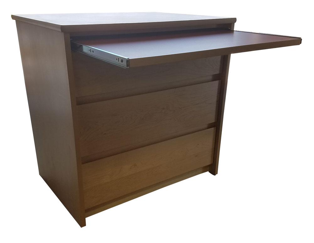 Nittany Alternative Workspace: 3 Equal Drawer Storage Unit/Workspace w/Pull-Out Work Surface - Multiple Sizes