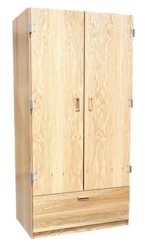Nittany Double Door Wardrobe w/1 Bottom Drawer, Interior Shelf & Clothes Rod, 36"W, 72"H
