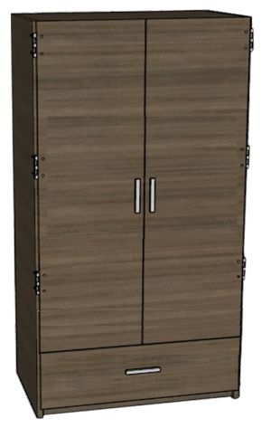 Nittany Double Door Wardrobe w/Interior Shelf & Clothes Rod, Optional Drawers