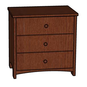 Shaker 3 Drawer Chest, 26"H