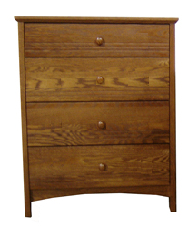 Shaker 4 Drawer Chest w/3 Equal Size Drawers & Smaller Top Drawer