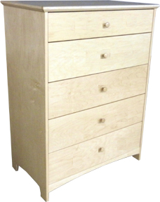 Shaker 5 Drawer Chest w/4 Equal Size Drawers & Smaller Top Drawer - Image 3