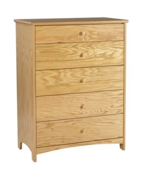 Shaker 5 Drawer Chest w/4 Equal Size Drawers & Smaller Top Drawer