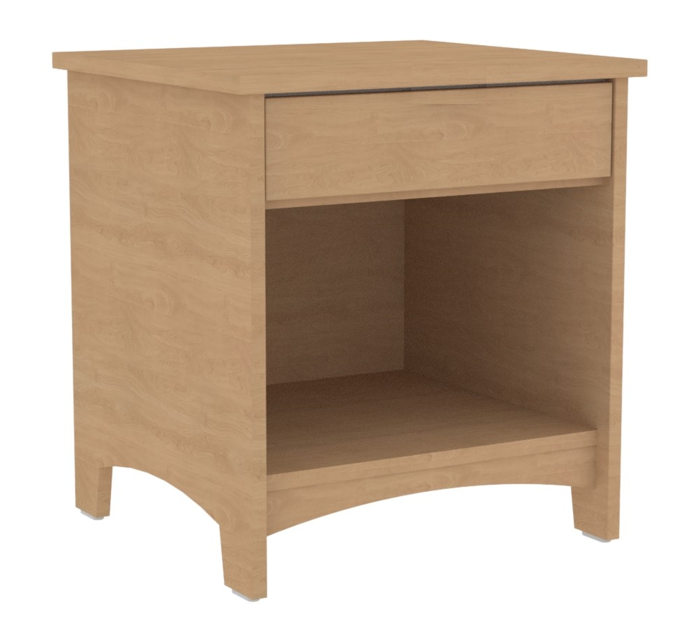 Shaker Pedestal/Nightstand w/Top Drawer & Open Compartment - Image 2