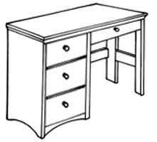 Shaker Open Leg Pedestal Desk - Multiple Options