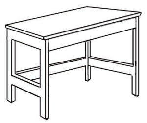 Shaker Open Leg Study Desk w/Pencil Drawer