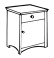 Shaker Pedestal/Nightstand w/Top Drawer & Compartment Door