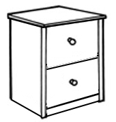 Shaker Pedestal/Nightstand w/Two Equal Drawers