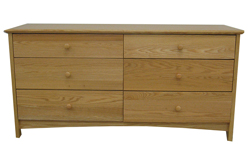 Shaker Dresser, 6 Equal Drawers, 3 Side by Side
