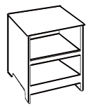 Shaker Pedestal/Nightstand w/Two Open Compartments