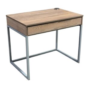 Urban Study Desk with Pencil Drawer, Metal Base, 36"W