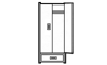 Woodcrest Double Door Wardrobe w/ Clothes Rod and Drawer Various Options Available - Image 4