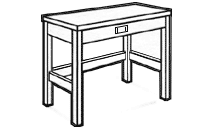 Woodcrest Open Leg Study Desk w/Pencil Drawer