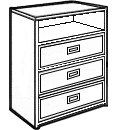 Woodcrest Media Chest with Drawers (2, 3, or 4) and Top Open Compartment - Image 2